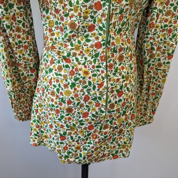 Vintage 70s Prairie Handmade Floral Flutter Sleeve Top Ditsy - Picture 12 of 15